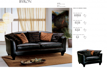 Model BYRON, Chique Leer Bank Luxeuze Interieur 