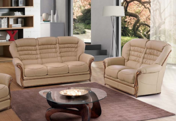 Model MALAGA, Luxeuze Inrichting met Klassieke Leren Bank