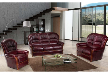 Model SARA, Engelse Stijl Prachtige Leren Bankstel