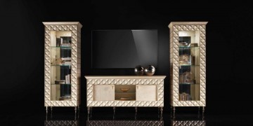 3 adora sipario italian cream tv set composition 4 door 7 shelves