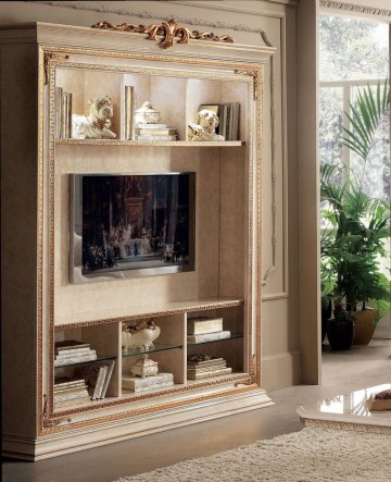 3 arredoclassic leonardo golden italian wall unit composition
