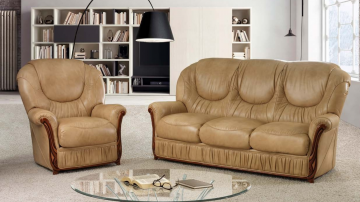 Model CARONTE, Luxe Leren Bankstel voor Stijlvol Interieur