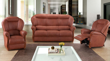 Echte leder bankstel met klassieke stijl