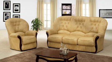 Model VIENNA, Luxe Leren Bankstel voor Stijlvol Interieur