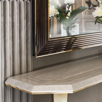 Adora interiors diamante collection upholstered consolle mirror detail