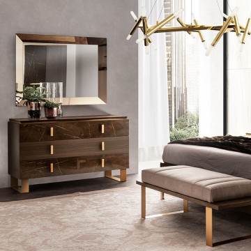 Model ESSENZA, Marmer Deco Interieur Goud Tinten Slaapkamer 