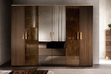 Model ESSENZA, Marmer Deco Interieur Goud Tinten Slaapkamer 
