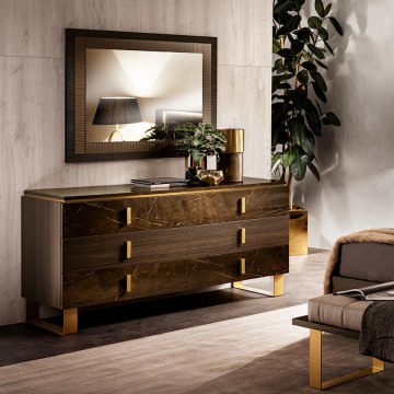 Model ESSENZA, Marmer Deco Interieur Goud Tinten Slaapkamer 