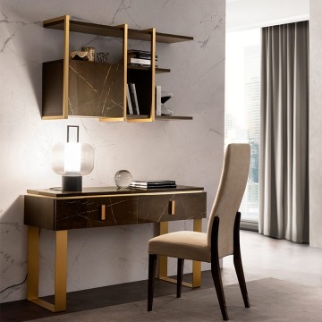 Model ESSENZA, Marmer Deco Interieur Goud Tinten Slaapkamer 