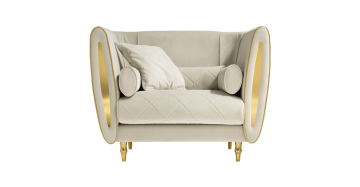 Luxe Italiaanse Arredo Classic Bankstel Set met Heldere Stof 
