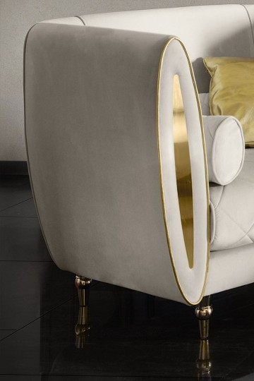 Luxe Italiaanse Arredo Classic Bankstel Set met Heldere Stof 