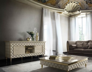Luxe Italiaanse Arredo Classic Bankstel Set met Heldere Stof 