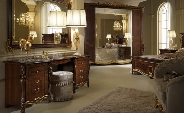 Model DONATELLO, Noten Interieur voor Goudtinten Deco Slaapkamer