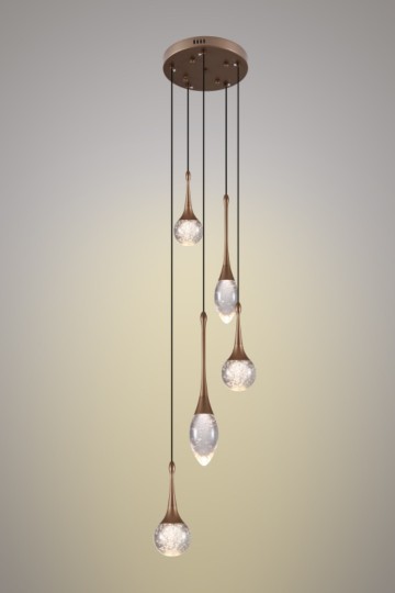 Crystal bubble 5 rond bz d250h1500 on