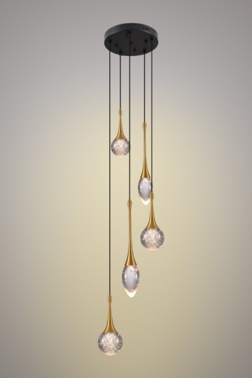 Crystal bubble 5 rond gd d250h1500 on