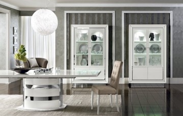 Dama Bianca Eetkamer Hoogglans Moderne Eetkamer met Italiaanse Ontwerp