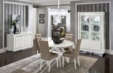 Dama Bianca Eetkamer Hoogglans Moderne Eetkamer met Italiaanse Ontwerp