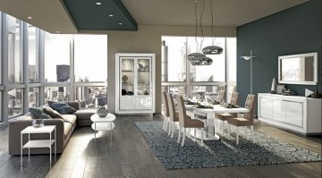 Dama Bianca Eetkamer Hoogglans Moderne Eetkamer met Italiaanse Ontwerp