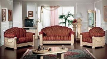 58 gold sofa stoffen italiaanse bankstel met hoogglans ombouw