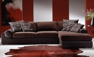 MOONLIGHT Heerlijke xxl breed bank in leder - stof combinatie