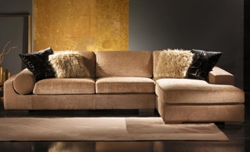 MOONLIGHT Heerlijke xxl breed bank in leder - stof combinatie