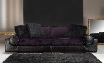 MOONLIGHT Heerlijke xxl breed bank in leder - stof combinatie