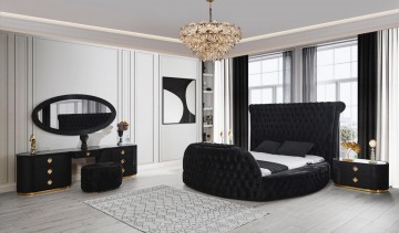 Model VARDA, Ronde Fluweel Bed