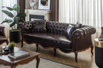 Luxueuze Design Klassieke Wood Trimmed Chester Bankstel