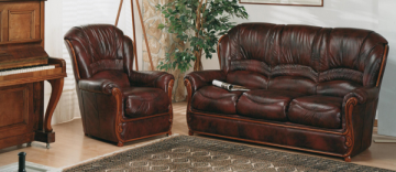 53 WTP15 klassieke italiaanse leer bankstel sofa zitmeubelen