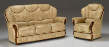 53 WTP8 klassieke italiaanse leer bankstel sofa zit meubels Breda