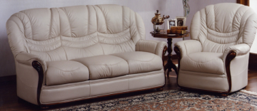 53 WTP1 italiaans leren klassieke bankstel met houten frame meubels breda