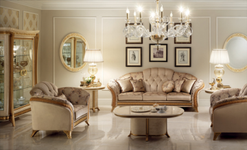 Barok ITALIAANS design Bankstel in luxe stof