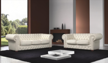 Model CHESTER, Volledig Leren Bankstellen Luxe Design Interieur