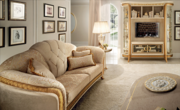 Barok ITALIAANS design Bankstel in luxe stof