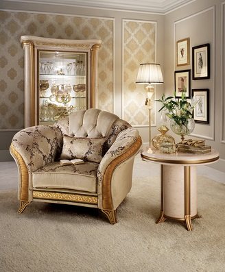 Barok ITALIAANS design Bankstel in luxe stof