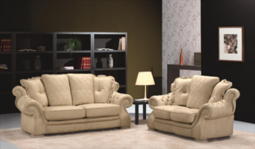 Model CAMBRIDGE , Stijlvol Volledig Leer Bank Luxe Interieur 