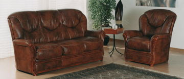 53 WTP10 klassieke italiaanse leer bankstel sofa zit meubels Breda