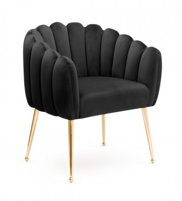 Woiss meubelen lili black velvet stoel